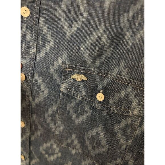 Armani Exchange Gradient Blue Button-Down Shirt, Sz Large - Picture 9 of 11